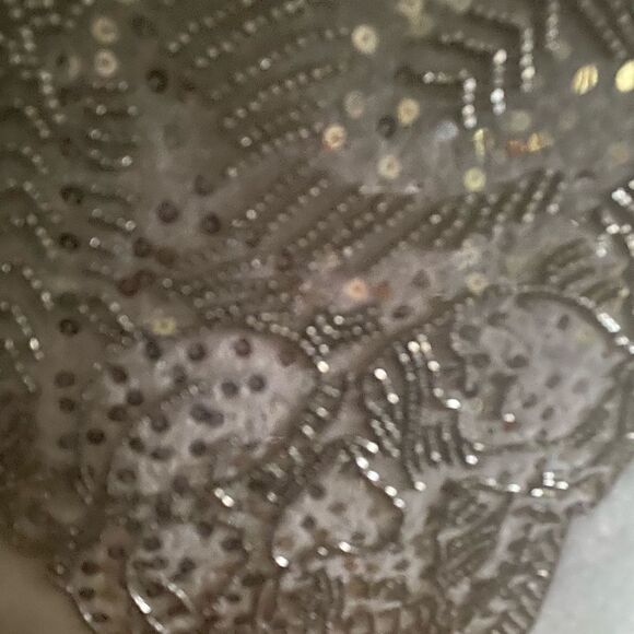 Threshold Black Velvet Decorative Pillow Sequin Beaded Skull Halloween Decor 18” - Picture 4 of 5